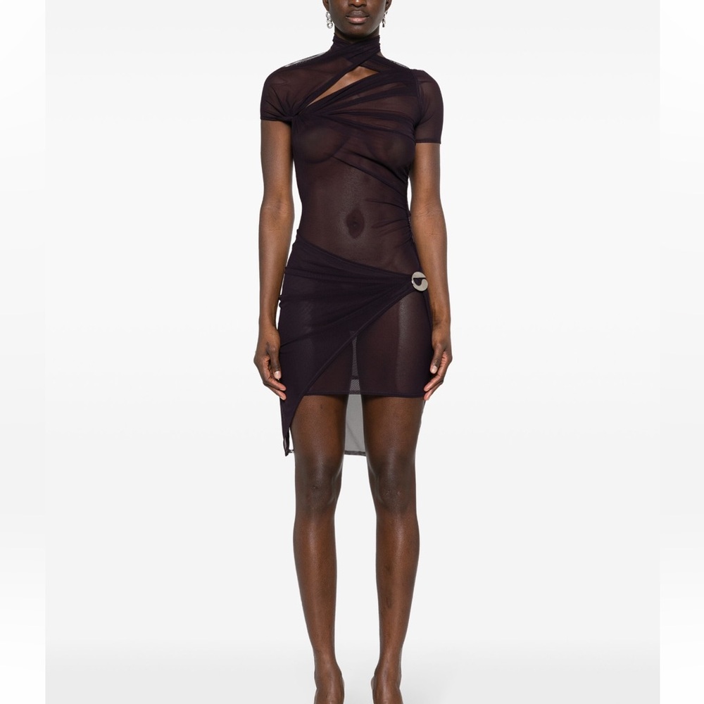 Coperni Asymmetrical Sheer Mesh Dress - Picture 10 of 16